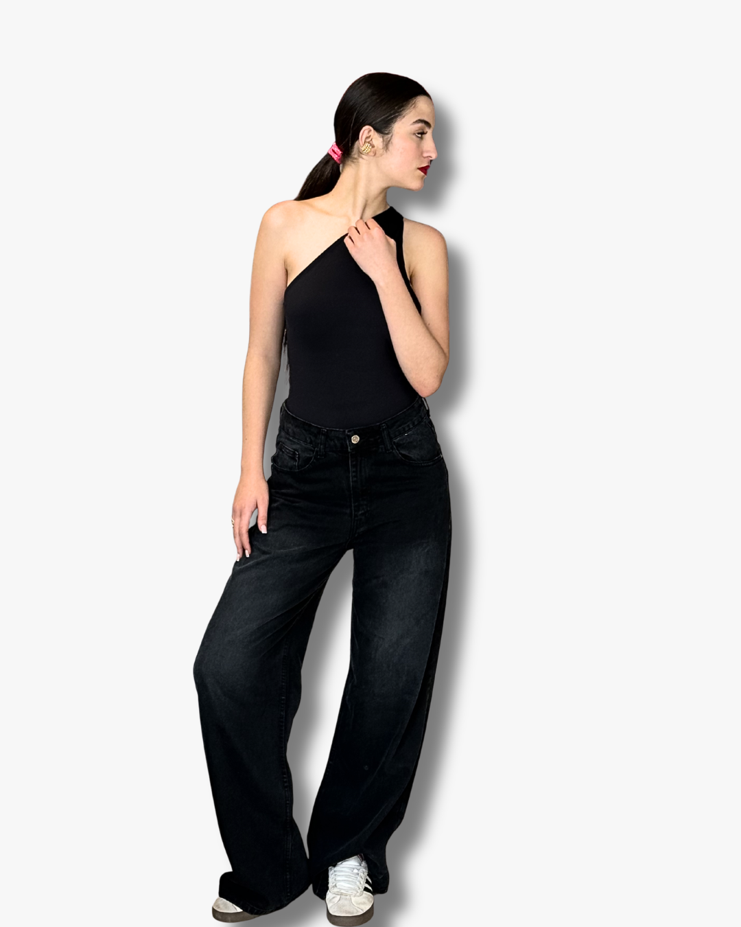 Black Baggy Jeans Regular Waist