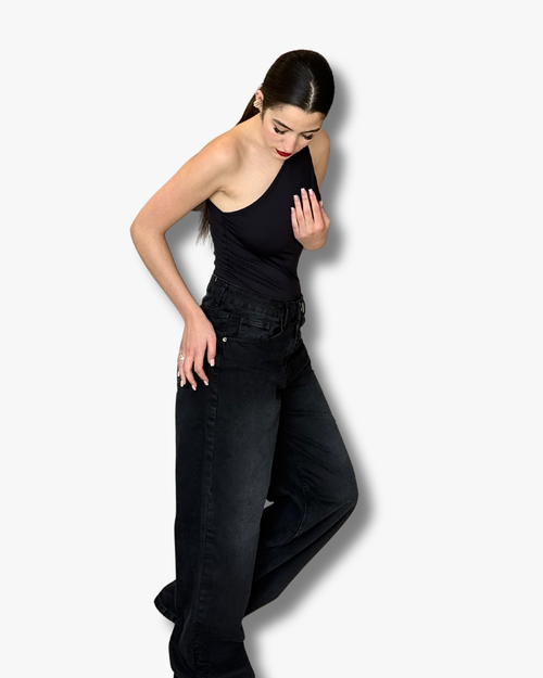 Black Baggy Jeans Regular Waist
