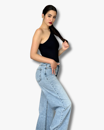 Light Bleu -High waisted Wide leg jeans