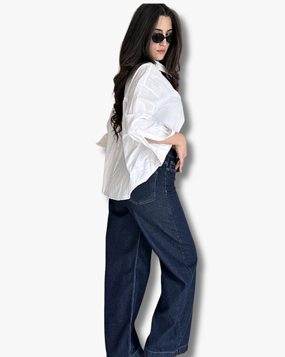 Wide-Leg High-Waisted Jeans