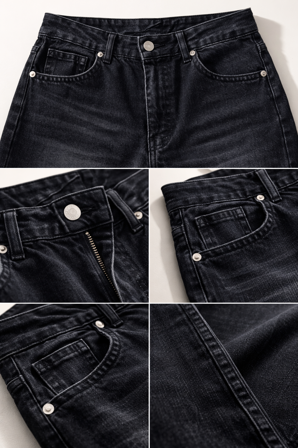 Black Baggy Jeans Regular Waist